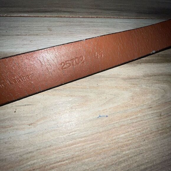 Lejon Dress Belt Mens 46 Beveled Edge Genuine Leather Brown 25702 Workwear - Picture 7 of 9